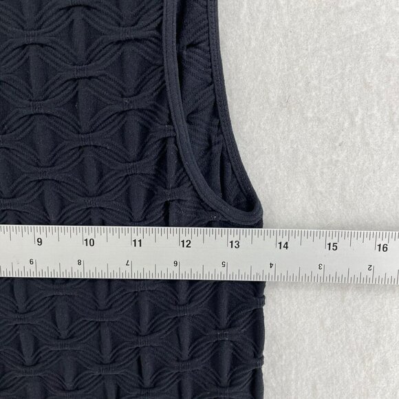 Tees by Tina Dress Women's Sz OS Black Textured Round Neck Bodycon Stretch - Picture 3 of 8